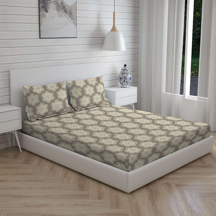 LAYERS Marsala Brown Cotton Super King Bedsheet Set - 274x274cm - 3Pcs