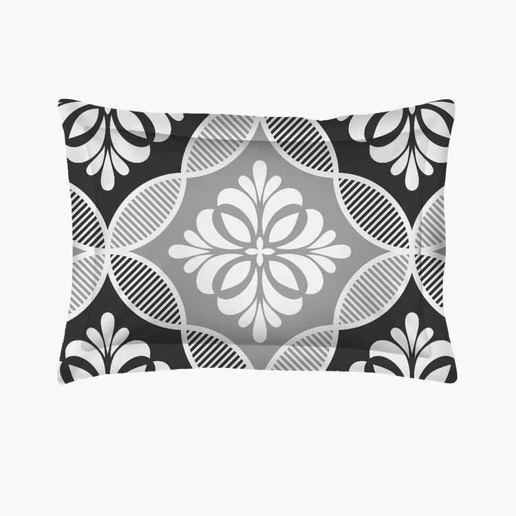 LAYERS Pistoia Grey Printed Cotton Single Bedsheet Set - 150x224cm - 2Pcs