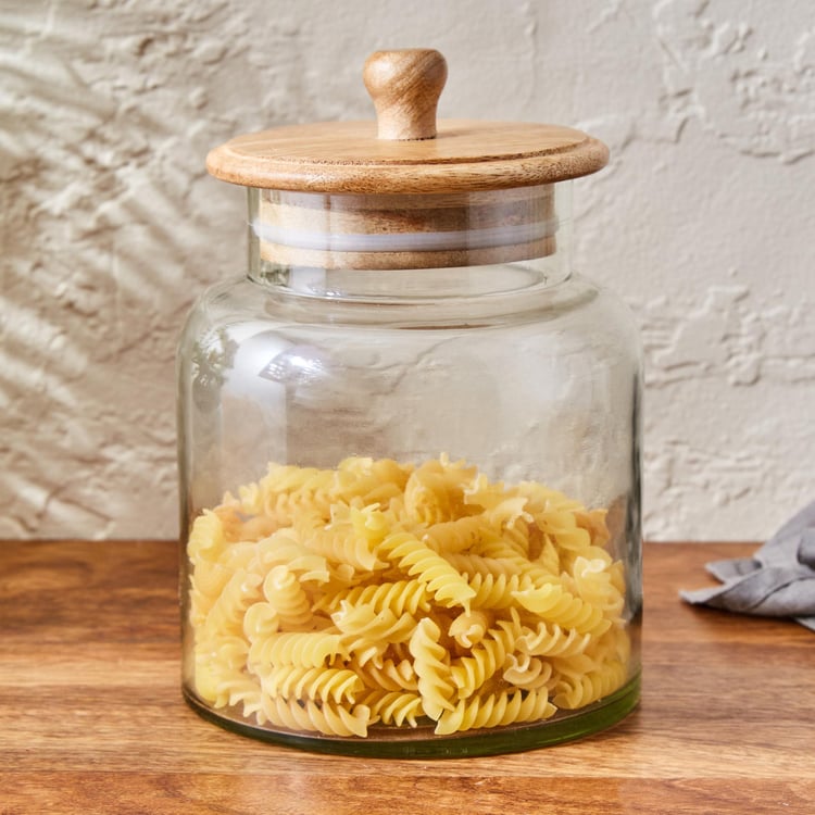 Mirage Verres Glass Cookie Jar with Wooden Lid - 1.5L