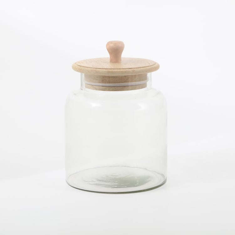Mirage Verres Glass Cookie Jar with Wooden Lid - 1.5L
