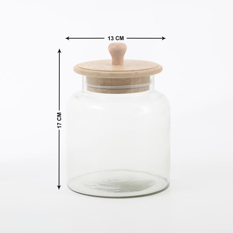 Mirage Verres Glass Cookie Jar with Wooden Lid - 1.5L