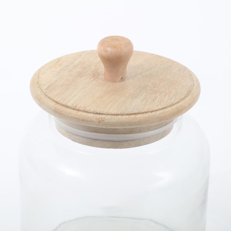 Mirage Verres Glass Cookie Jar with Wooden Lid - 1.5L
