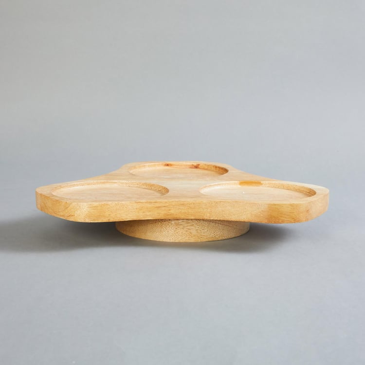 Mirage Verres Set of 3 Glass Condiment Bowls with Mango Wood Tray - 30ml