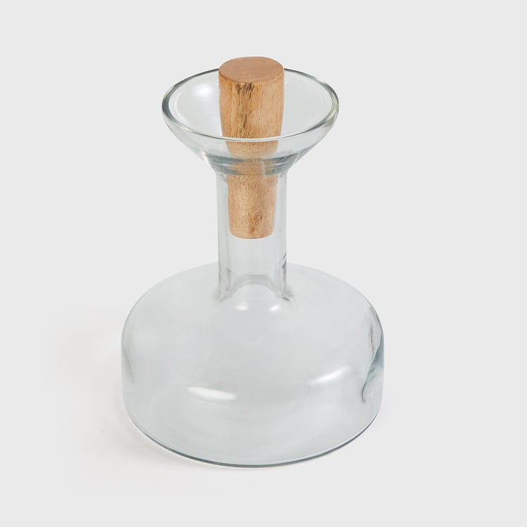 Mirage Glass Decanter with Wooden Stopper - 2L