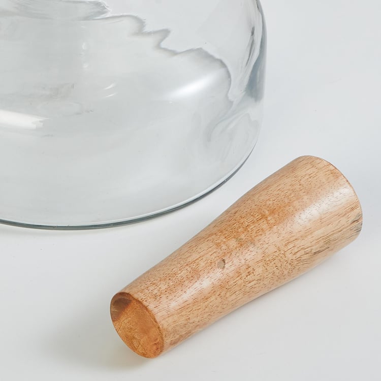 Mirage Glass Decanter with Wooden Stopper - 2L