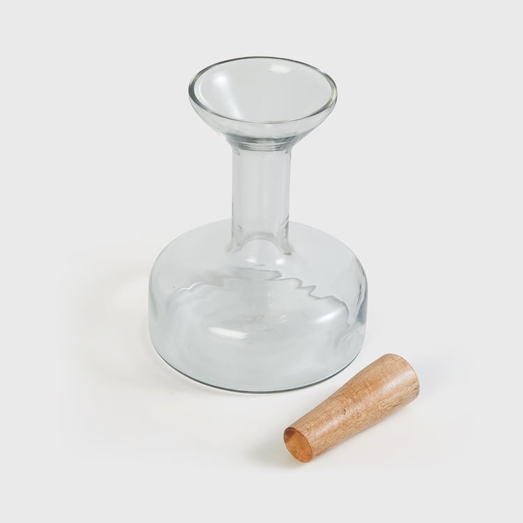 Mirage Glass Decanter with Wooden Stopper - 2L