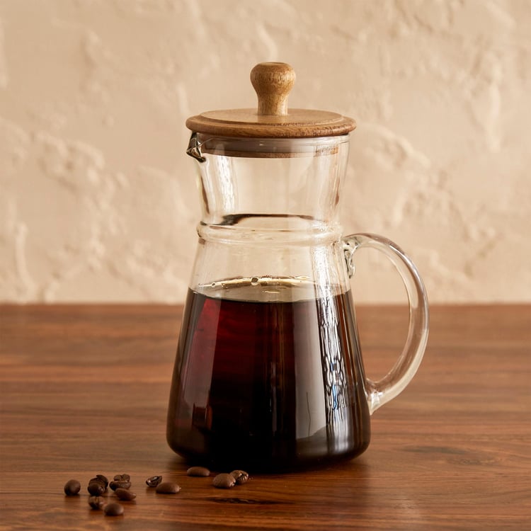 Mirage Glass Pitcher with Wood Lid - 1L