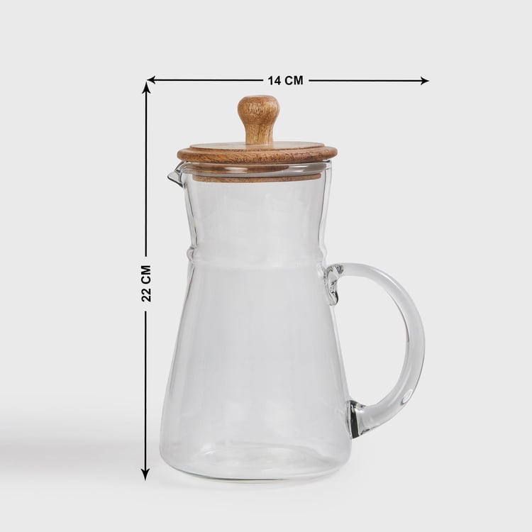 Mirage Glass Pitcher with Wood Lid - 1L