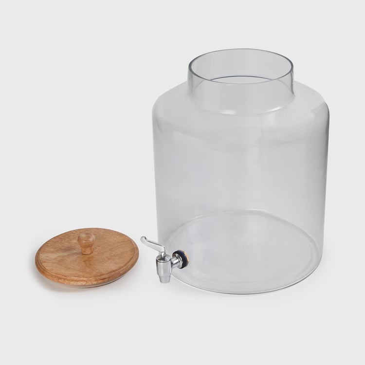 Mirage Glass Dispenser with Wooden Lid - 9L