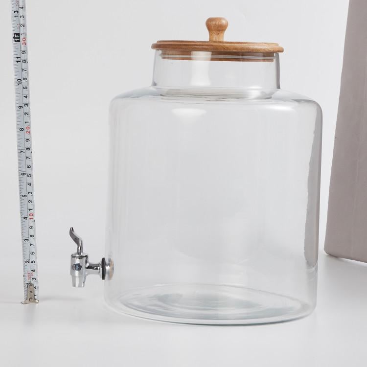 Mirage Glass Dispenser with Wooden Lid - 9L