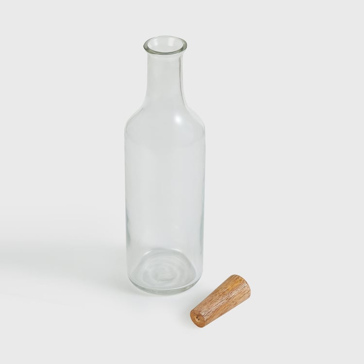 Mirage Glass Bottle with Wooden Stopper - 1L