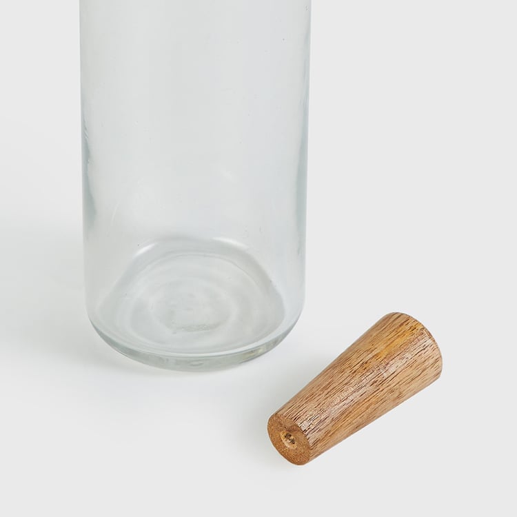 Mirage Glass Bottle with Wooden Stopper - 1L