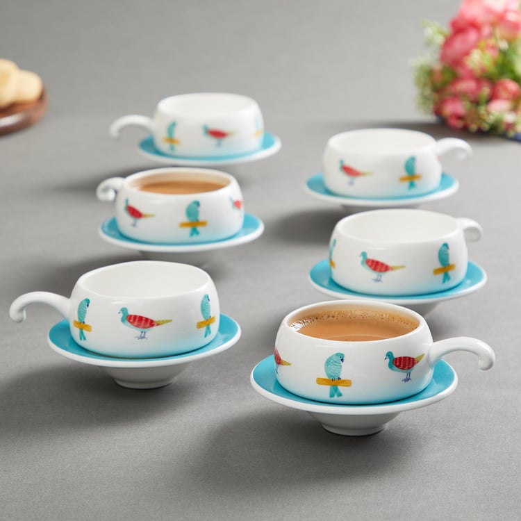 Mandarin Bohemian Rhapsody Bone China Cup and Saucer - Set of 6