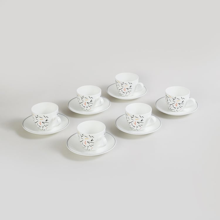 Mandarin Modern Retreat Bone China Cup and Saucer - 210ml - Set of 6