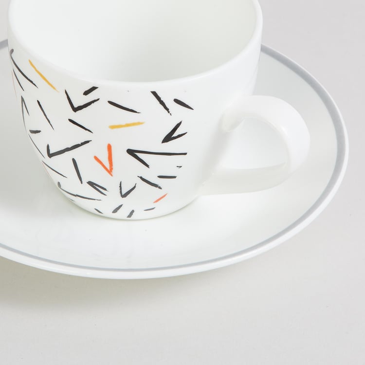 Mandarin Modern Retreat Bone China Cup and Saucer - 210ml - Set of 6