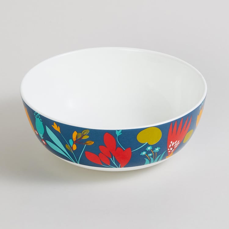 Mandarin Bohemian Rhapsody Blue Printed Bone China Serving Bowl - 20.3 cm