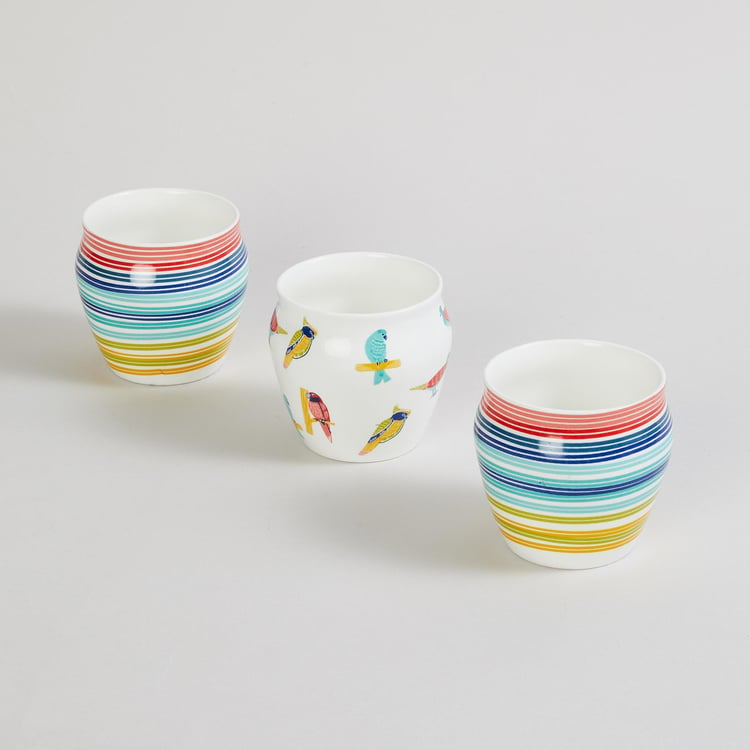 Mandarin Bohemian Rhapsody Bone China Kulhad - 240ml - Set of 3