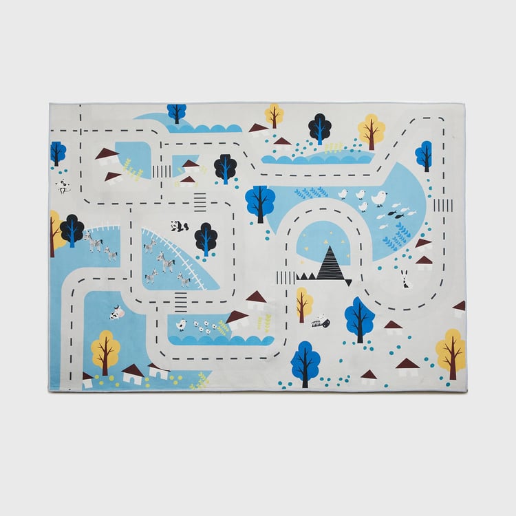 Corsica Slate Kids Road Printed Play Mat - 120x160cm