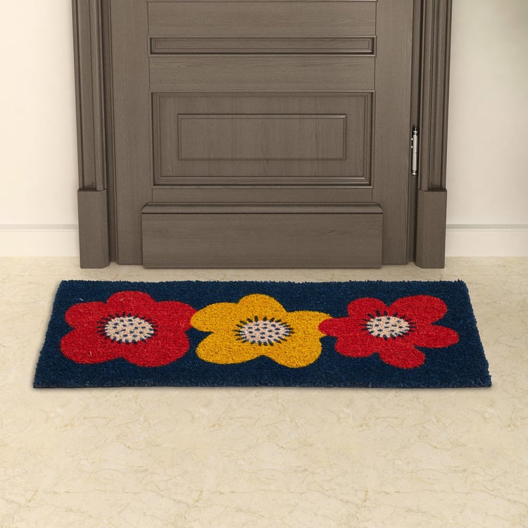 Corsica Retroglitz Floral Coir Printed Doormat - 30x70cm