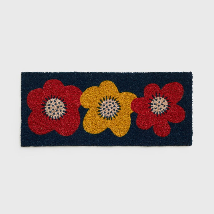Corsica Retroglitz Floral Coir Printed Doormat - 30x70cm