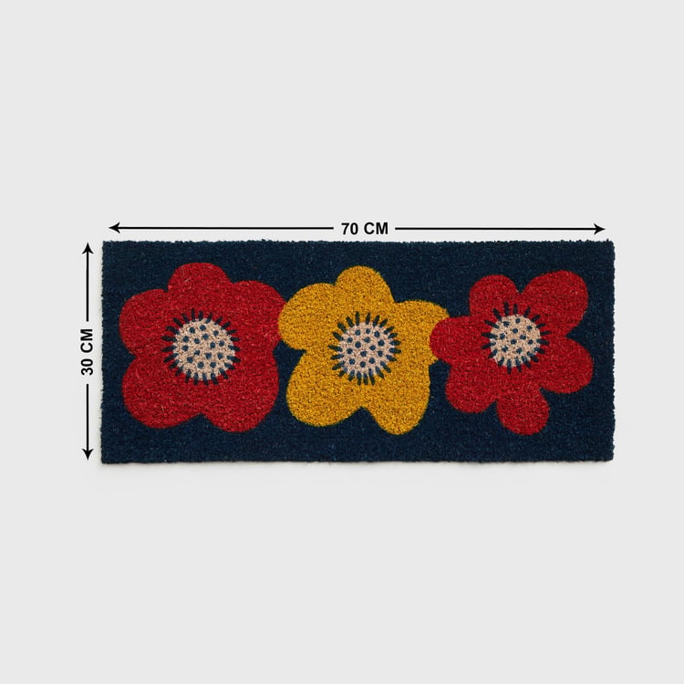 Corsica Retroglitz Floral Coir Printed Doormat - 30x70cm