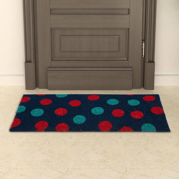 Corsica Retroglitz Polka Coir Printed Doormat - 30x70cm