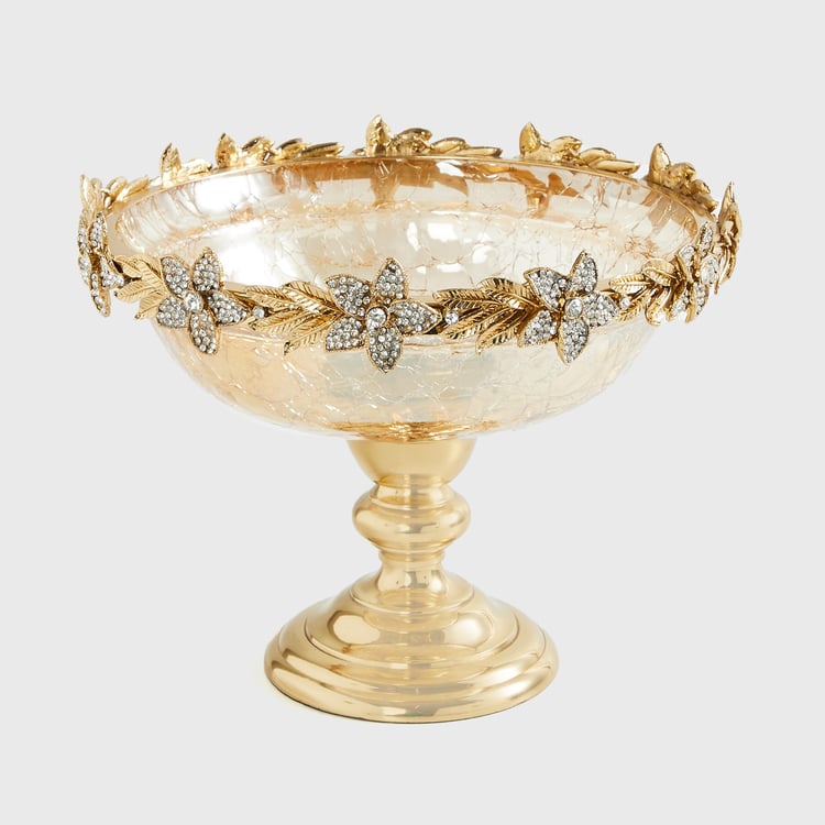 Heritage Renew Glass Decorative Bowl with Stand