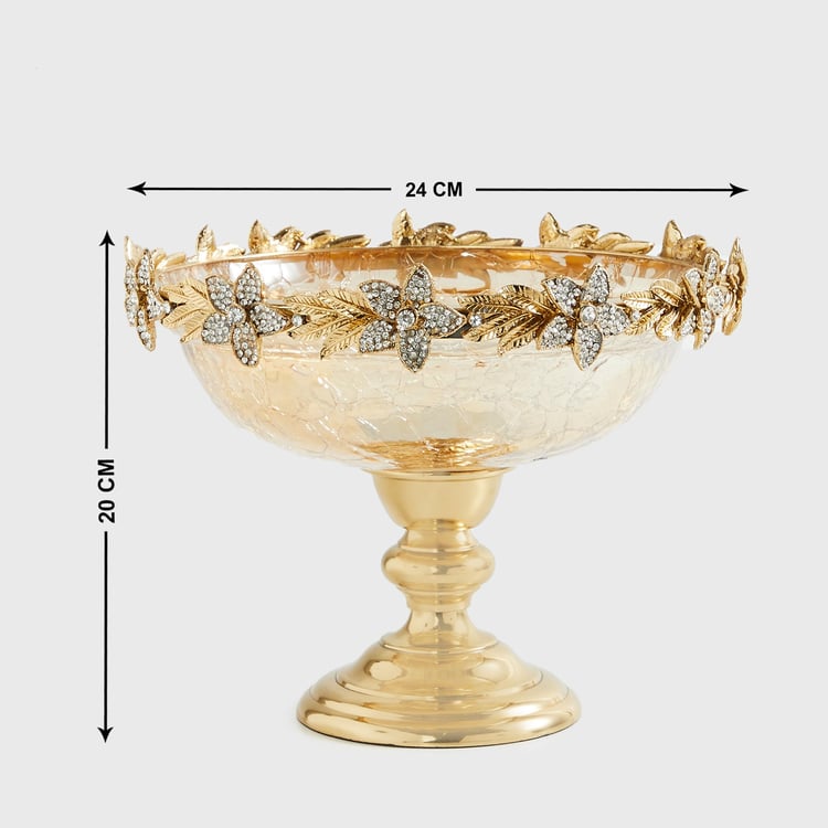 Heritage Renew Glass Decorative Bowl with Stand