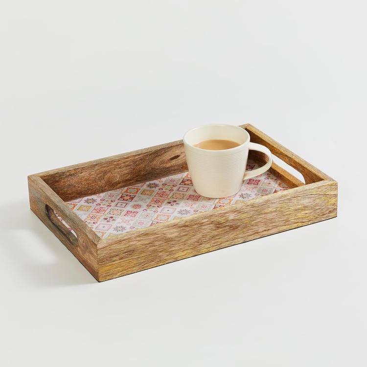 Corsica Hues Wood Printed Tray - 20x30cm