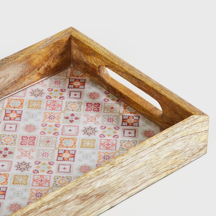 Corsica Hues Wood Printed Tray - 20x30cm