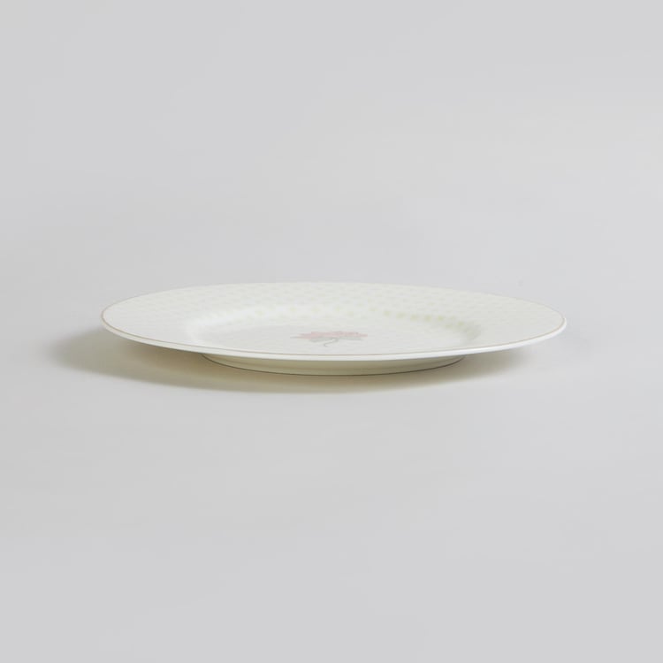 Heritage Lotus White Printed Bone China Side Plate - 21.5cm