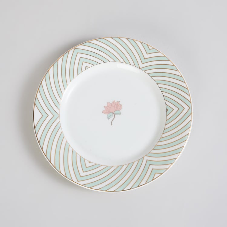 Heritage Renew White Floral Printed Bone China Appetiser Plate - 16cm