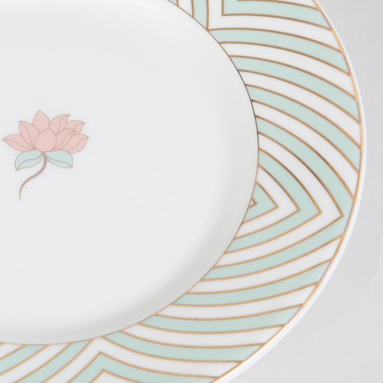 Heritage Renew White Floral Printed Bone China Appetiser Plate - 16cm