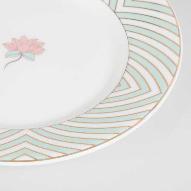 Heritage Renew White Floral Printed Bone China Appetiser Plate - 16cm