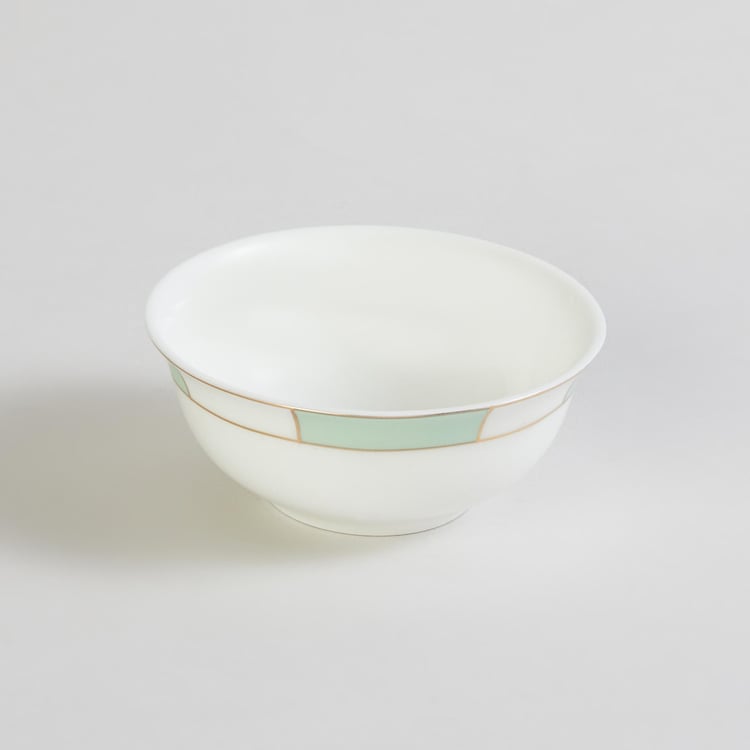 Heritage Lotus White Printed Bone China Bowl