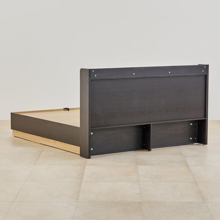 Kiro Titan King Bed with Headboard and Hydraulic Storage - Brown