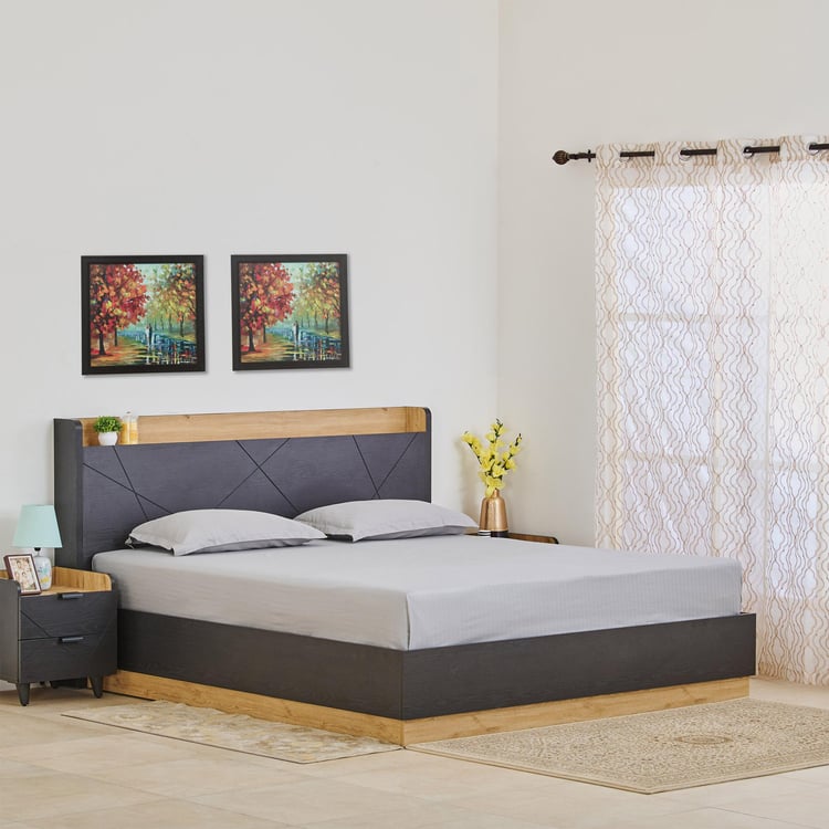 Kiro Carbon Queen Bed with Hydraulic Storage - Black