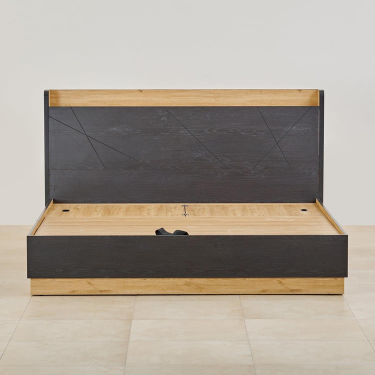 Kiro Carbon Queen Bed with Hydraulic Storage - Black