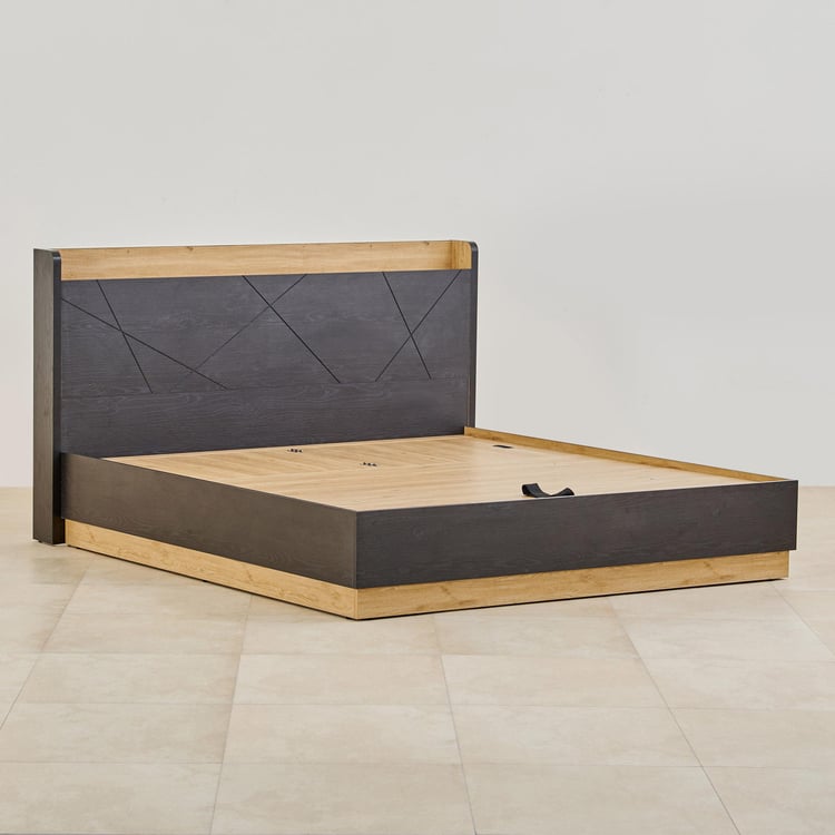 Kiro Carbon Queen Bed with Hydraulic Storage - Black