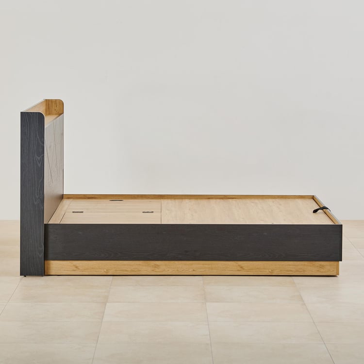 Kiro Carbon Queen Bed with Hydraulic Storage - Black