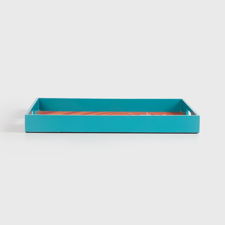 Raisa Wood Printed Rectangular Serving Tray - 30x45cm