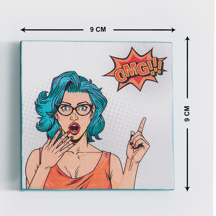 Raisa Comic Story Set of 6 Wood Coasters