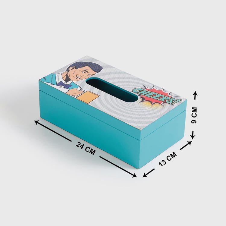 Raisa Comic Story Wood Tissue Holder - 25x14x8cm