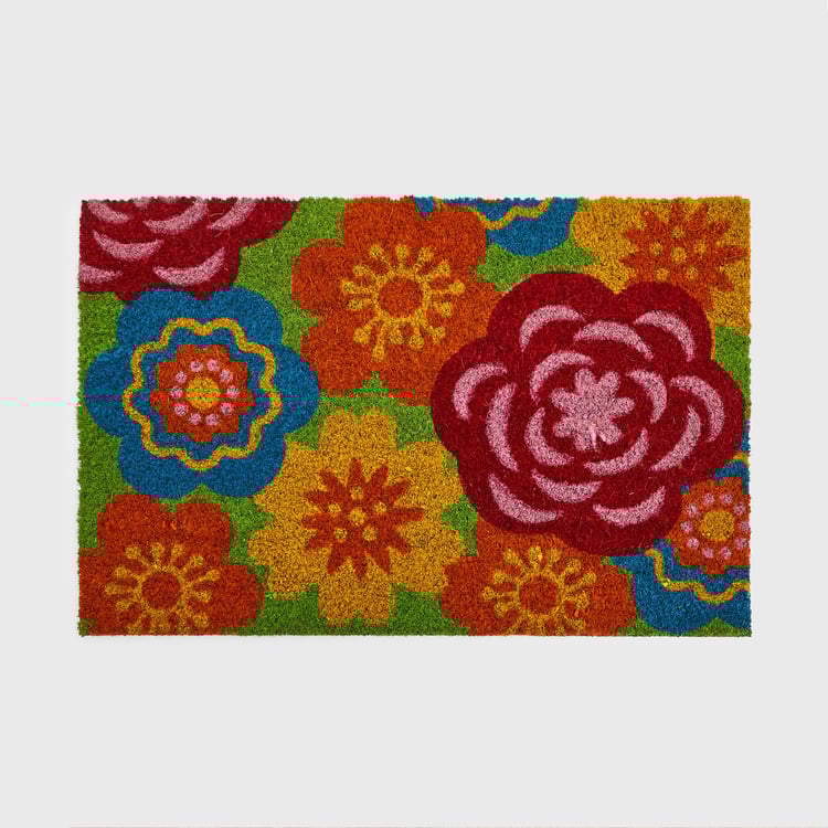Stencila Floral Coir Printed Doormat - 40x60cm
