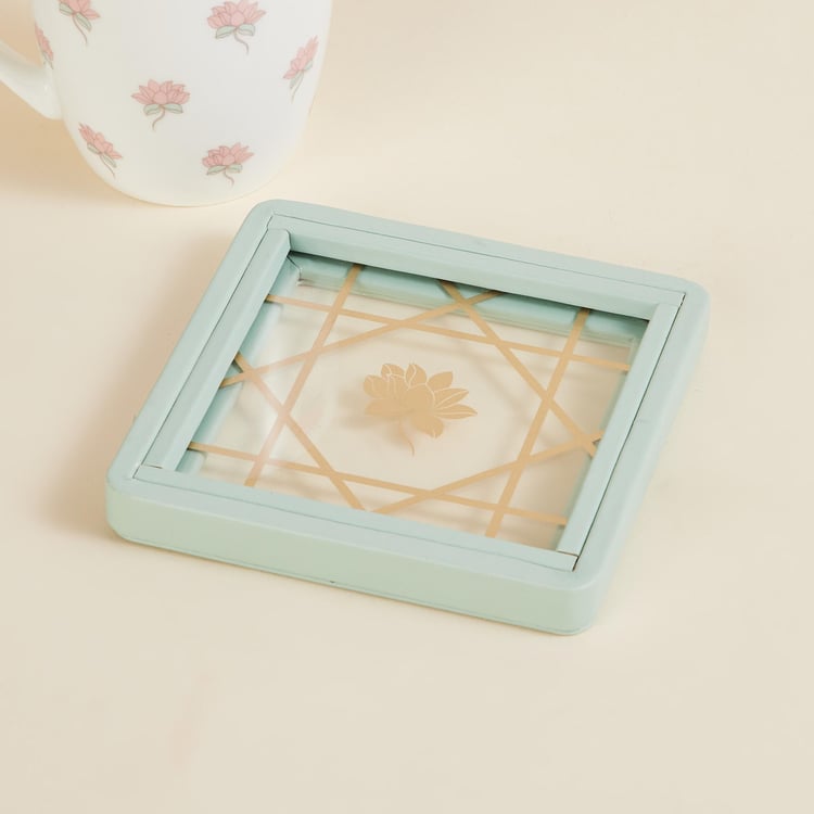 Heritage Renew Blue Printed Glass Coaster