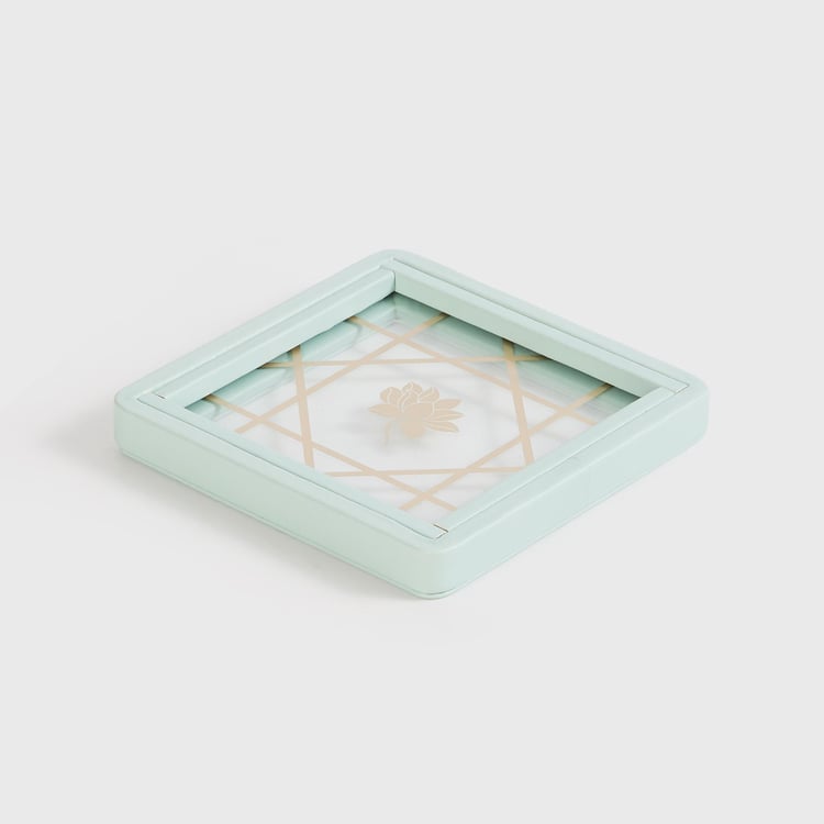 Heritage Renew Blue Printed Glass Coaster