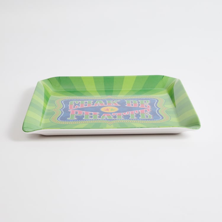 Raisa Bollywood Multicolour Printed Melamine Tray -30.5x30.5cm