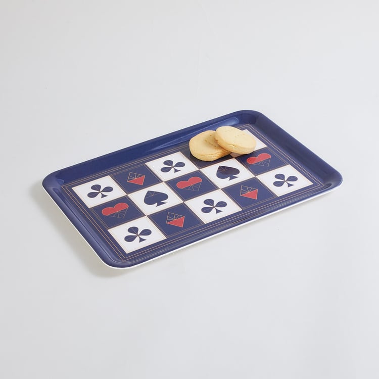 Raisa Deck of Cards Printed Melamine Serving Tray - 35x24cm