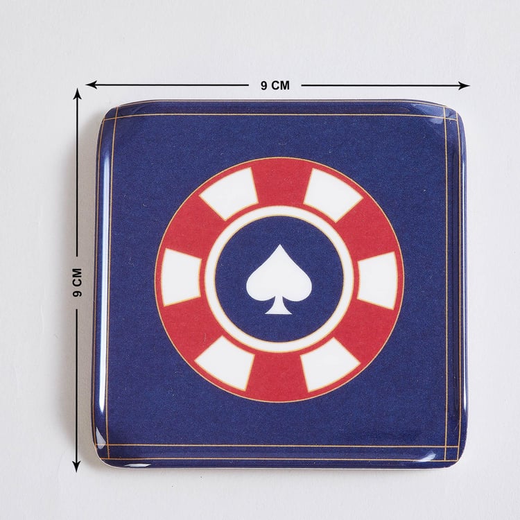 Raisa Deck of Cards Printed Melamine Coasters with Box - Set of 6