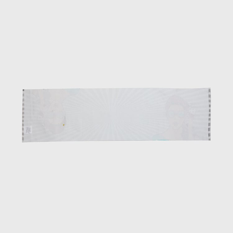 Raisa Grey Printed Cotton Table Runner - 120x33cm